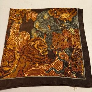 Scarf By N.Y. Brother Animal Print Safari Womens Square Earthtone Colors 34”x34”